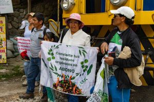 Plastic-free awareness event in Machu Picchu Peru